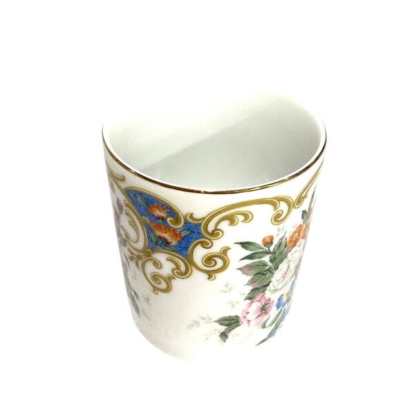 Vintage Andrea By Sadek Mugs Set of 4 Victorian Floral Pink & White Ceramic - Picture 5 of 10